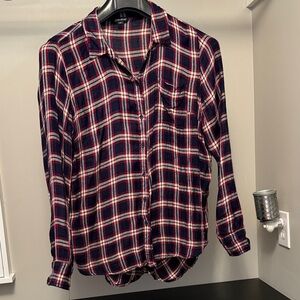 Lucky Brand Red and White Plaid Button Down Shirt
